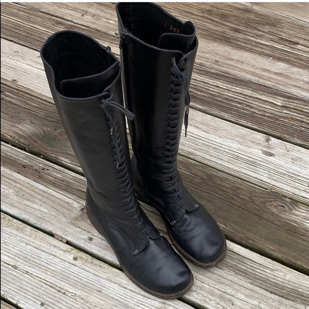 Barney’s New York tall black zip 39 combat boots